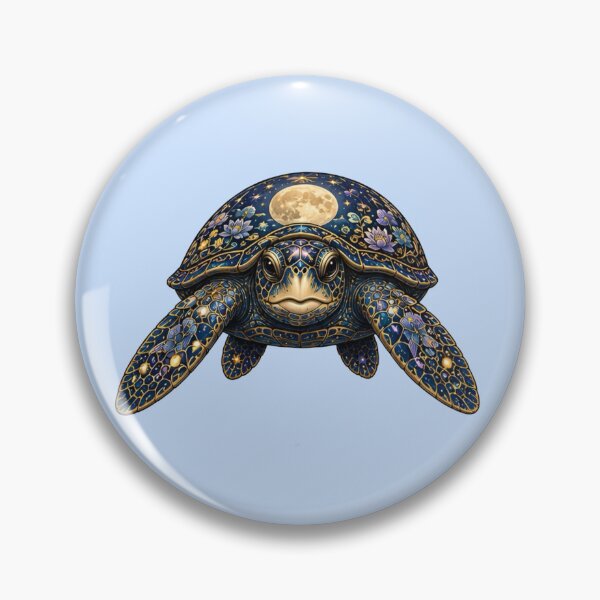 Item preview, Sea Turtle Facing Forward Under the Moon | Ocean Moonlight Art Collection designed and sold by Zaru Art Studio.
