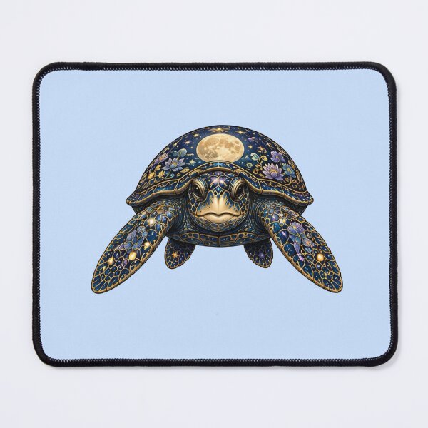 Item preview, Sea Turtle Facing Forward Under the Moon | Ocean Moonlight Art Collection designed and sold by Zaru Art Studio.