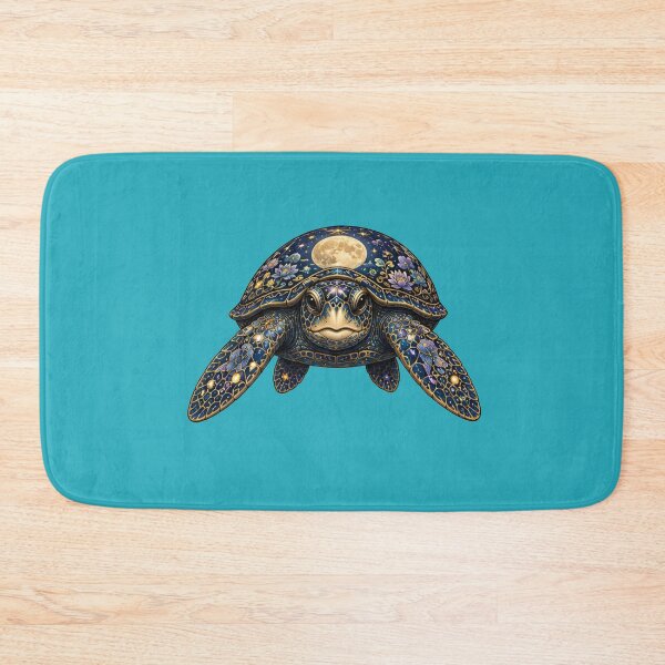 Item preview, Sea Turtle Facing Forward Under the Moon | Ocean Moonlight Art Collection designed and sold by Zaru Art Studio.