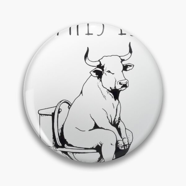 Item preview, Bull On Toilet Funny Farm Animal Illustration ⭐⭐⭐⭐⭐ designed and sold by Redbubble-Gulf.