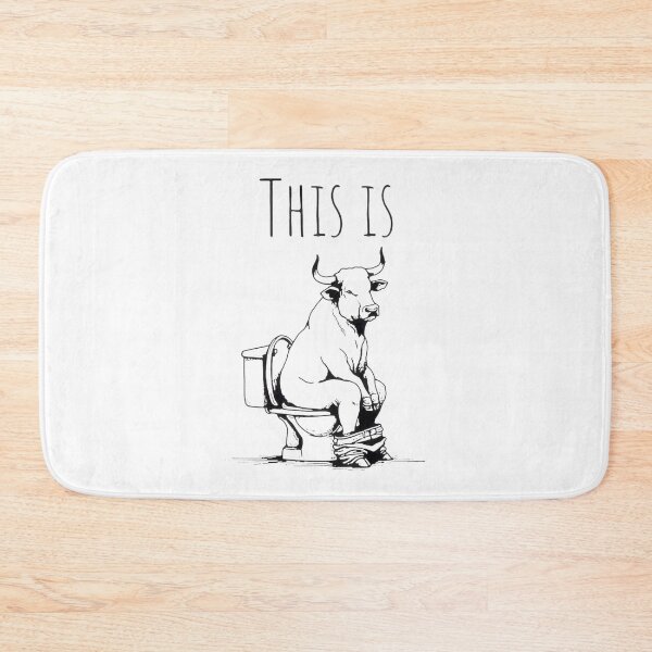 Item preview, Bull On Toilet Funny Farm Animal Illustration ⭐⭐⭐⭐⭐ designed and sold by Redbubble-Gulf.