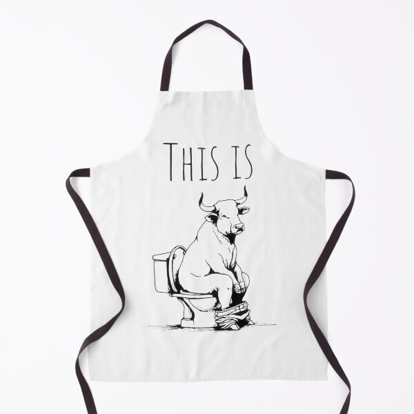 Item preview, Bull On Toilet Funny Farm Animal Illustration ⭐⭐⭐⭐⭐ designed and sold by Redbubble-Gulf.