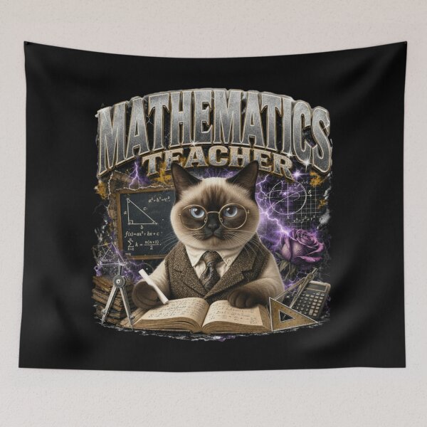 Item preview, Mathematics Teacher Siamese Cat Vintage Graphic T-Shirt | Funny Math Professor Cat Algebra STEM Teacher Gift designed and sold by illeN-Art-World.