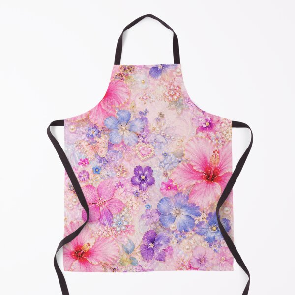 Item preview, Jewel Hibiscus Glam – Pink Purple Pearl Gold Floral Pattern – Kawaii Luxury Art Print designed and sold by @SHINTOSARTSTORE.