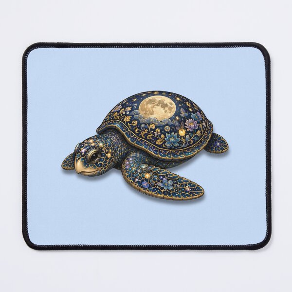 Item preview, Resting Sea Turtle Under the Moon | Ocean Moonlight Art Collection designed and sold by Zaru Art Studio.