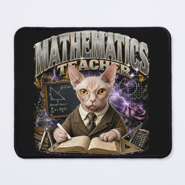 Item preview, Mathematics Teacher Sphynx Cat Vintage Graphic T-Shirt | Funny Math Professor Cat Algebra STEM Teacher Gift designed and sold by illeN-Art-World.