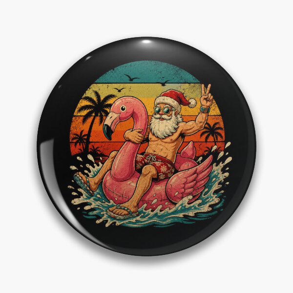 Item preview, Retro Santa Flamingo Summer Christmas Beach Vacation Vibes designed and sold by Moizento.