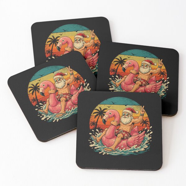 Item preview, Retro Santa Flamingo Summer Christmas Beach Vacation Vibes designed and sold by Moizento.