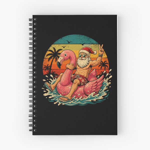 Item preview, Retro Santa Flamingo Summer Christmas Beach Vacation Vibes designed and sold by Moizento.