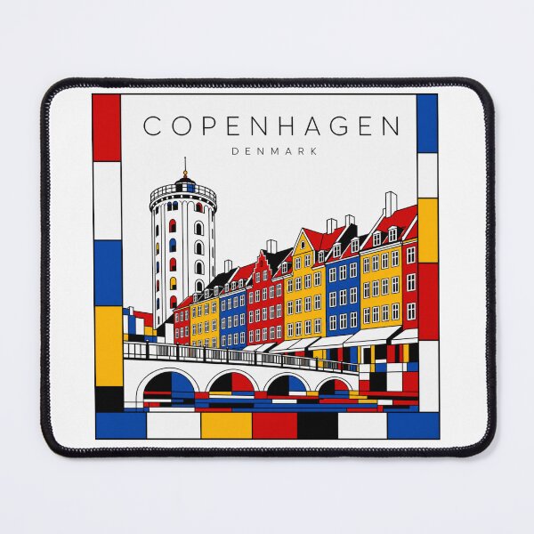 Item preview, Copenhagen Mondrian style poster 3D designed and sold by CMYKStudio.