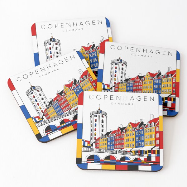 Item preview, Copenhagen Mondrian style poster 3D designed and sold by CMYKStudio.