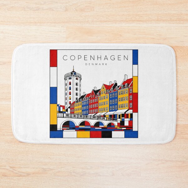 Item preview, Copenhagen Mondrian style poster 3D designed and sold by CMYKStudio.