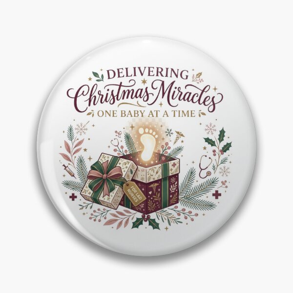 Item preview, Delivering Christmas Miracles L&D Nurse Holiday Baby Footprint Graphic designed and sold by raedattia.