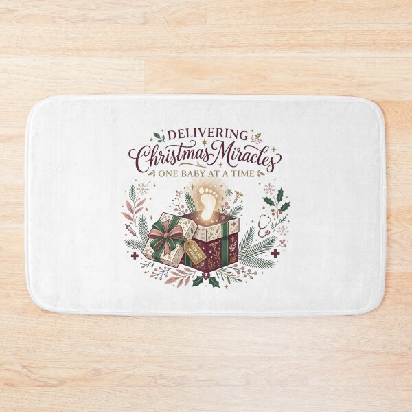 Item preview, Delivering Christmas Miracles L&D Nurse Holiday Baby Footprint Graphic designed and sold by raedattia.