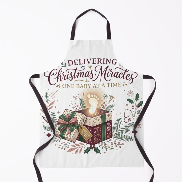 Item preview, Delivering Christmas Miracles L&D Nurse Holiday Baby Footprint Graphic designed and sold by raedattia.