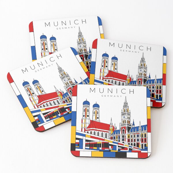 Item preview, Munich Mondrian style poster 3D designed and sold by CMYKStudio.
