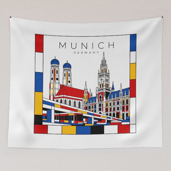 Item preview, Munich Mondrian style poster 3D designed and sold by CMYKStudio.