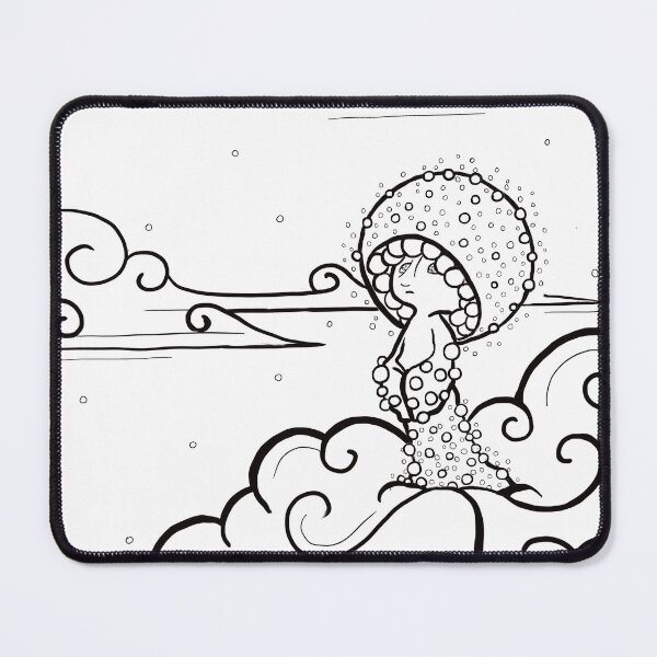 Item preview, Mushroom Alien Stargazer Coloring Page – Magical Fantasy Paint Your Own designed and sold by SaskiaFranken.