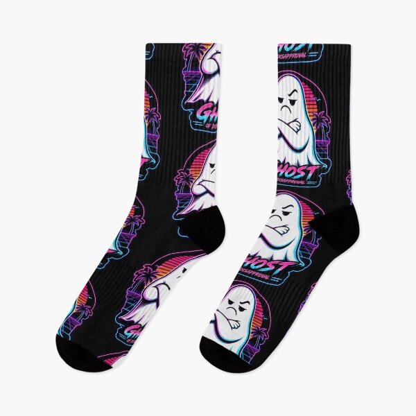 Item preview, Ghost of Disapproval – Retro Synthwave Grumpy Ghost designed and sold by Abidel.