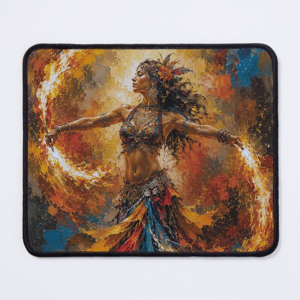 Item preview, An elegant woman dancing with fire painting. designed and sold by GalleryKauffeld.
