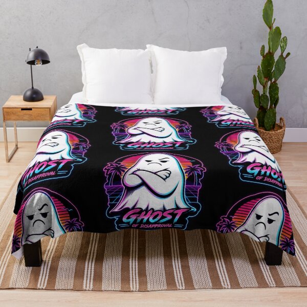 Item preview, Ghost of Disapproval – Retro Synthwave Grumpy Ghost designed and sold by Abidel.