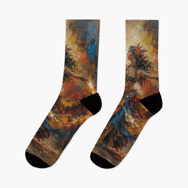 Item preview, An elegant woman dancing with fire painting. designed and sold by GalleryKauffeld.