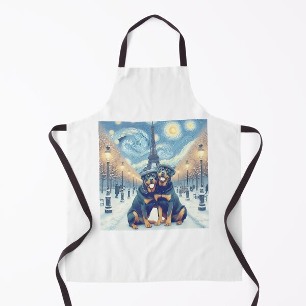 Item preview, Parisian Rottweilers Under Starry Sky ⭐⭐⭐⭐⭐ designed and sold by Redbubble-Gulf.