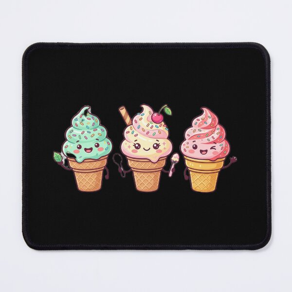 Item preview, three happy ice cream friends designed and sold by Tinydoodlenest .
