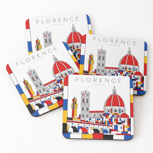 Item preview, Florence Mondrian style poster 3D designed and sold by CMYKStudio.