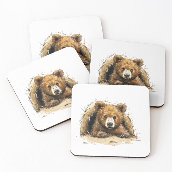 Item preview, Bear Cub | Cute Woodland Animal Watercolor Art designed and sold by Mandayartstudio.