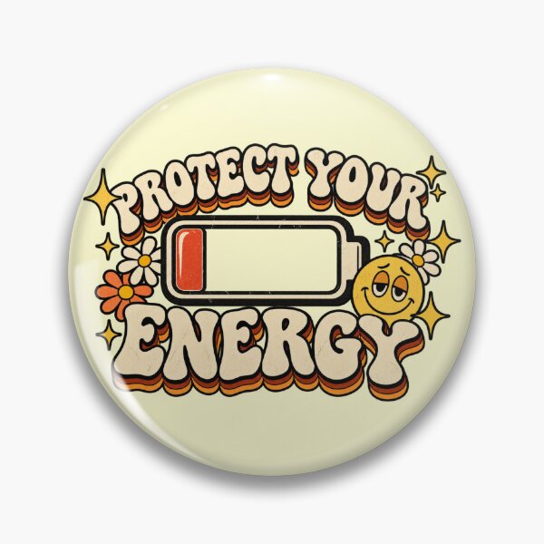 Item preview, Protect Your Energy Retro Low Battery Funny Mental Health designed and sold by Timeless Junction.