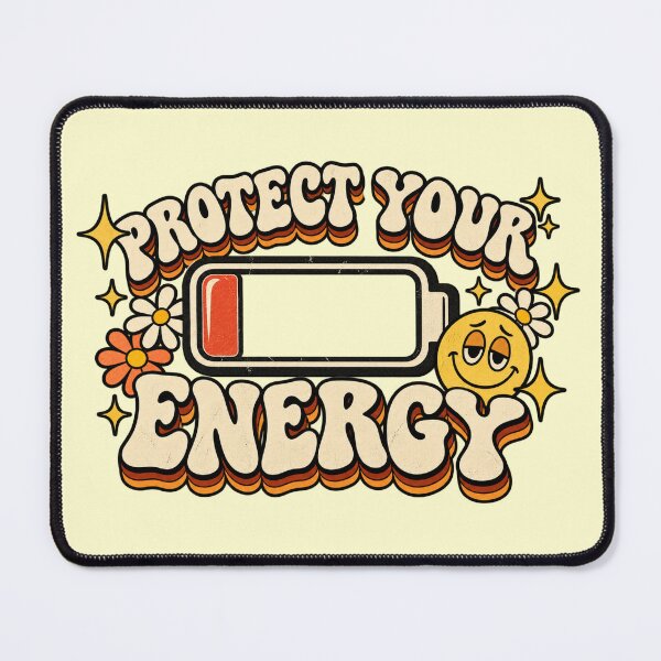 Item preview, Protect Your Energy Retro Low Battery Funny Mental Health designed and sold by Timeless Junction.