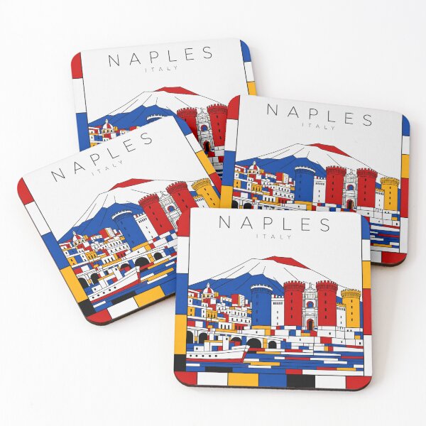 Item preview, Naples Mondrian style poster 3D designed and sold by CMYKStudio.