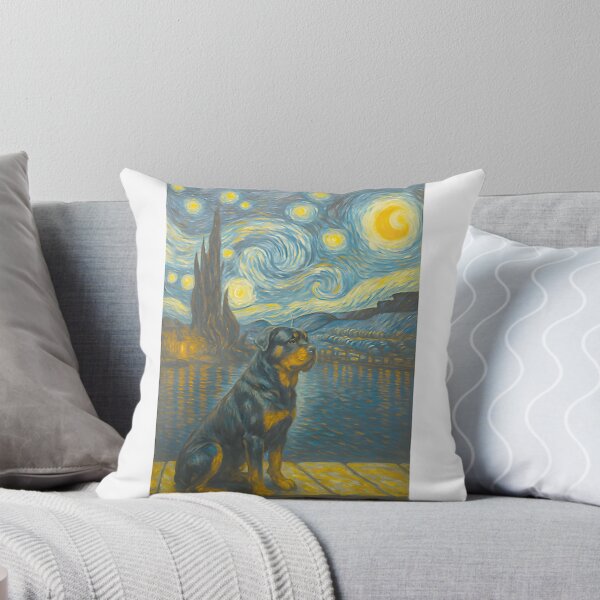 Item preview, Rottweiler Under A Starry Night Sky ⭐⭐⭐⭐⭐ designed and sold by Redbubble-Gulf.