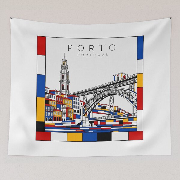 Item preview, Porto Mondrian style poster 3D designed and sold by CMYKStudio.