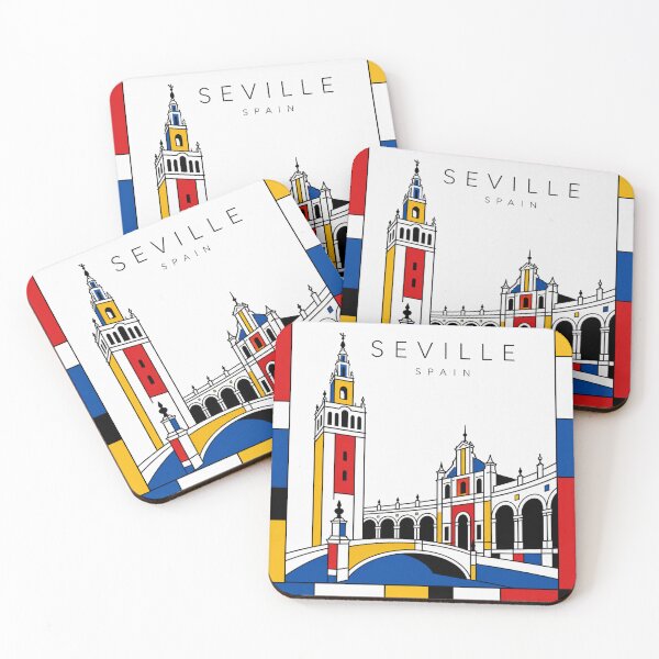 Item preview, Seville Mondrian style poster 3D designed and sold by CMYKStudio.