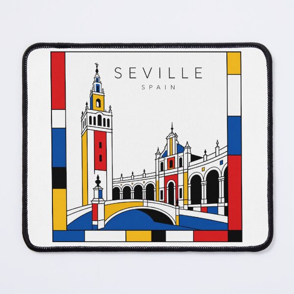 Item preview, Seville Mondrian style poster 3D designed and sold by CMYKStudio.