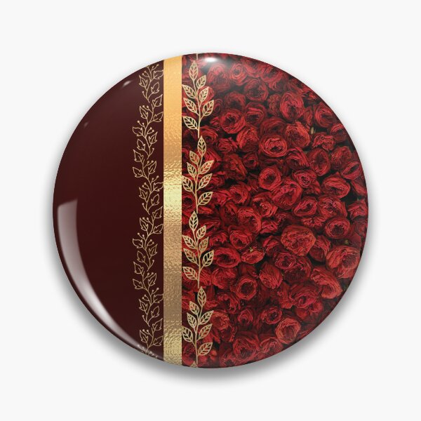 Item preview, Red Roses & Gold Leaves Split Burgundy Luxury Pattern designed and sold by Verantia.