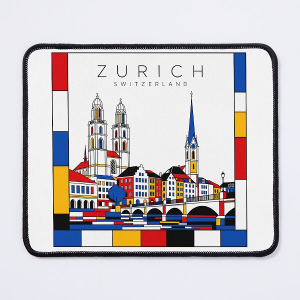 Item preview, Zurich Mondrian style poster 3D designed and sold by CMYKStudio.