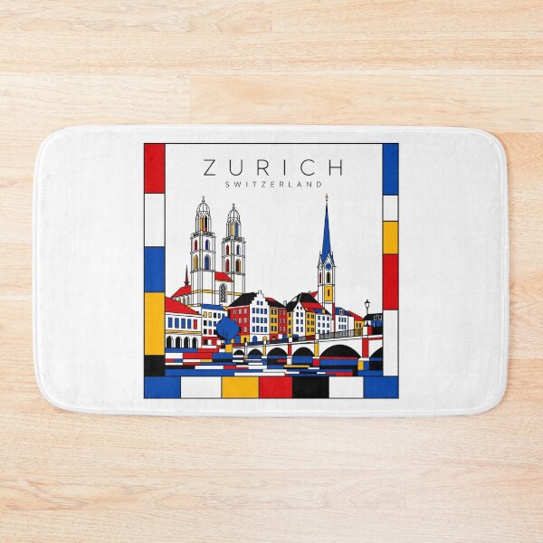 Item preview, Zurich Mondrian style poster 3D designed and sold by CMYKStudio.