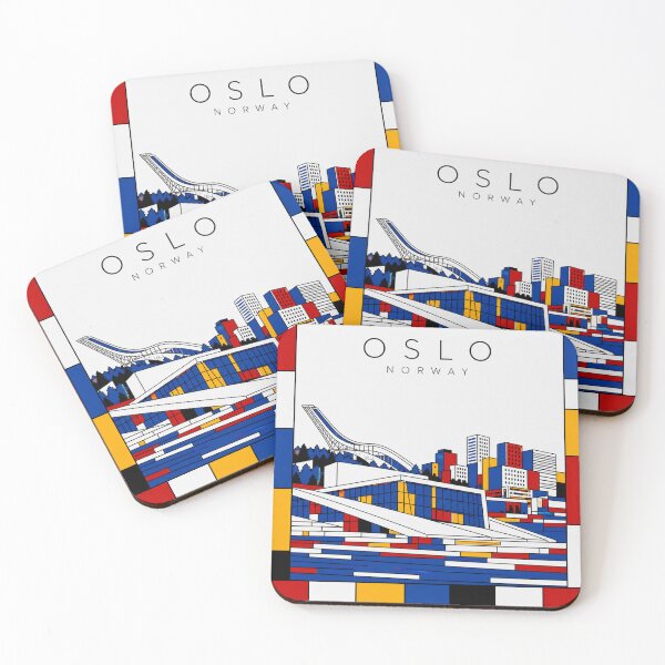 Item preview, Oslo Mondrian style poster 3D designed and sold by CMYKStudio.