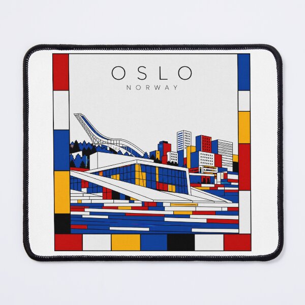 Item preview, Oslo Mondrian style poster 3D designed and sold by CMYKStudio.
