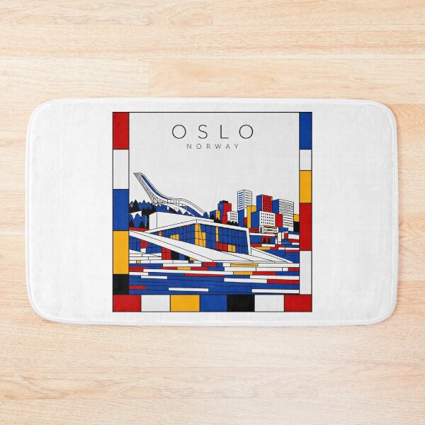 Item preview, Oslo Mondrian style poster 3D designed and sold by CMYKStudio.