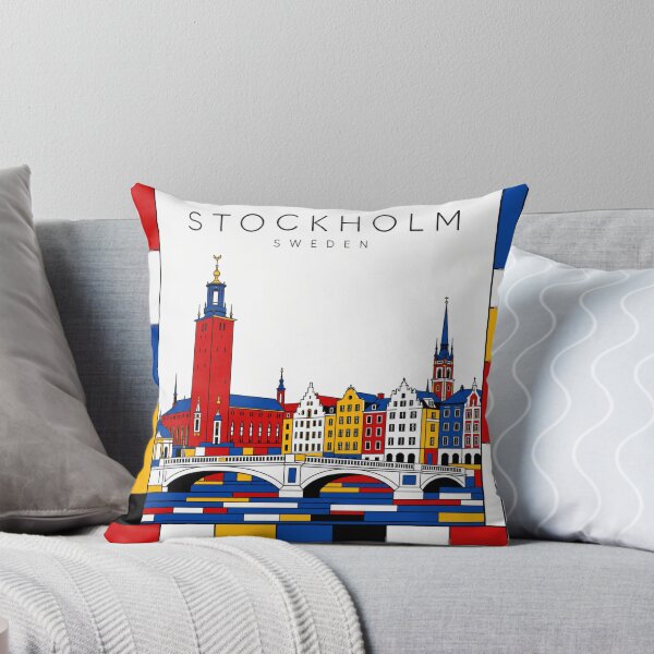 Item preview, Stockholm Mondrian style poster 3D designed and sold by CMYKStudio.