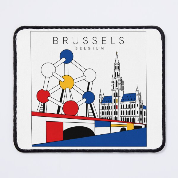Item preview, Brussels Mondrian style poster 3D designed and sold by CMYKStudio.