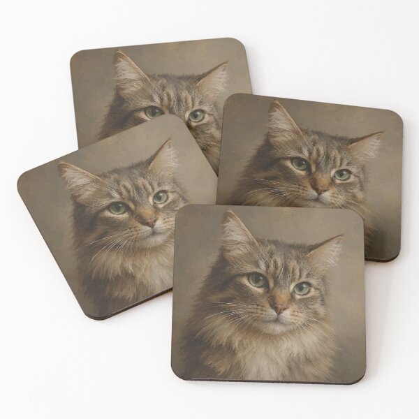 Item preview, Fluffy Cat Portrait - Realistic Long Haired Cat Illustration designed and sold by medicalkinoko.