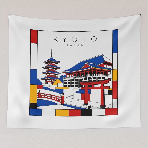 Item preview, Kyoto Mondrian style poster 3D designed and sold by CMYKStudio.