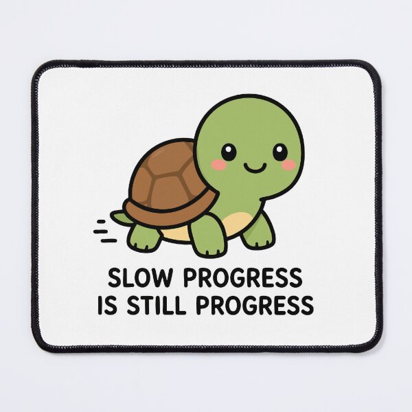 Item preview, Slow Progress Is Still Progress Cute Kawaii Turtle Motivational Quote designed and sold by VectorForge Studio.