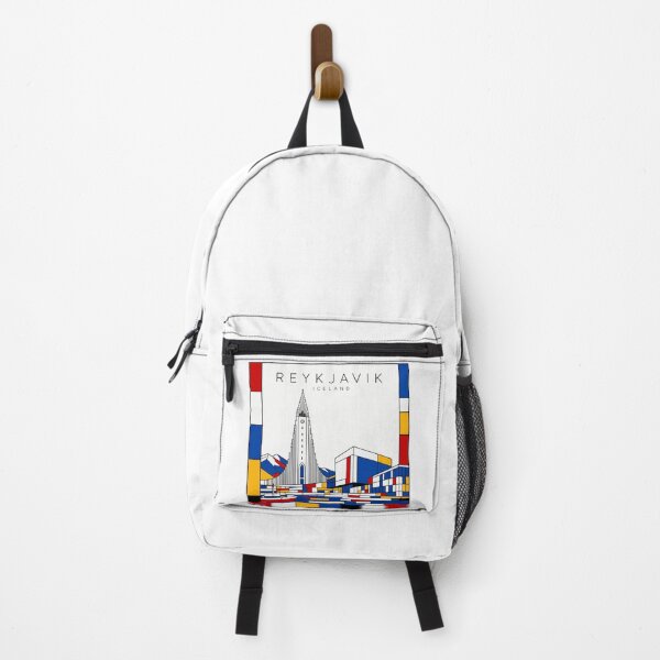 Item preview, Reykjavik Mondrian style poster 3D designed and sold by CMYKStudio.