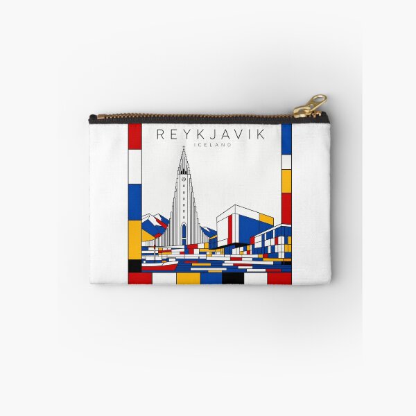Item preview, Reykjavik Mondrian style poster 3D designed and sold by CMYKStudio.